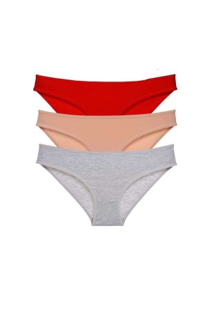 60952f69d64cc-52.jpg 3 adet Eko Set Likralı Kadın Slip Külot Kırmızı Ten Gri