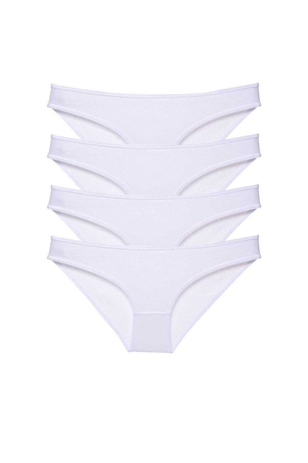 60953632374d8-86.jpg 4 adet Süper Eko Set Likralı Kadın Slip Külot Beyaz