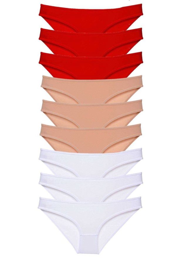 60ae70dc460ec-574.jpg 9 adet Süper Eko Set Likralı Kadın Slip Külot Kırmızı Ten Beyaz