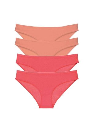 60ae80e61b00a-668.jpg 4 adet Eko Set Likralı Kadın Slip Külot Pudra Fuşya