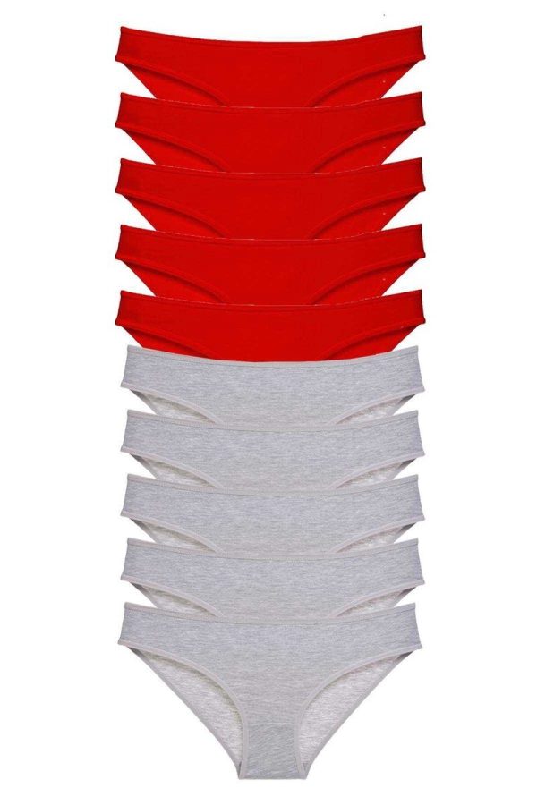 60bf663e60ace-815.jpg 10 adet Süper Eko Set Likralı Kadın Slip Külot Kırmızı Gri