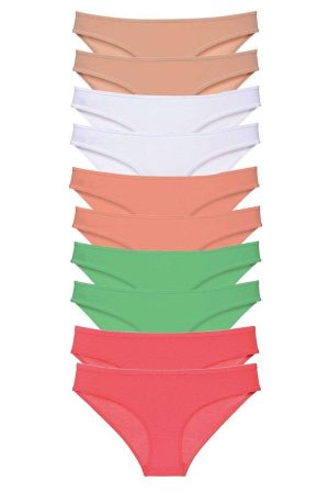 60c11365bae55-1017.jpg 10 adet Süper Eko Set Likralı Kadın Slip Külot Ten Beyaz Pudra Yeşil Fuşya