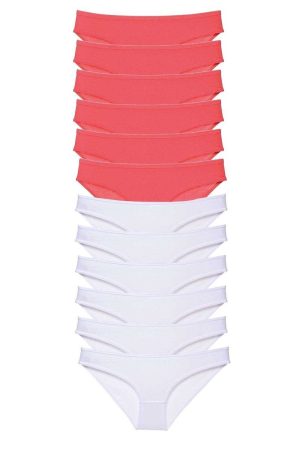 60cdbd48de679-1124.jpg 12 adet Eko Set Likralı Kadın Slip Külot Fuşya Beyaz