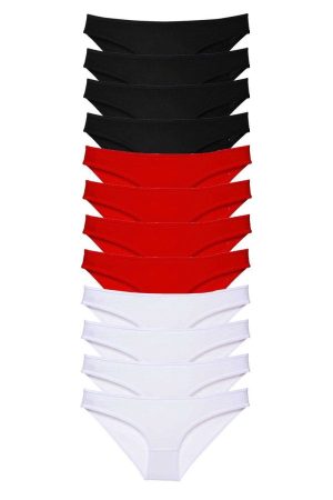 60cdbe092b91f-1135.jpg 12 adet Süper Eko Set Likralı Kadın Slip Külot Siyah Kırmızı Beyaz