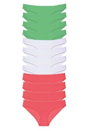 60cdc62ce32bf-1228.jpg 12 adet Süper Eko Set Likralı Kadın Slip Külot Yeşil Beyaz Fuşya