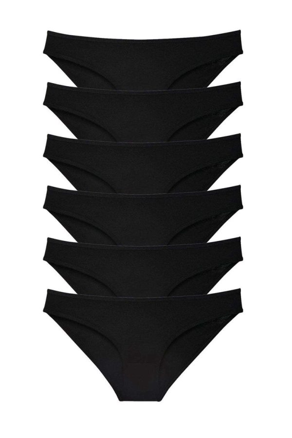 60e3301069303-1668.jpg 6 adet Süper Eko Set Likralı Kadın Slip Külot Siyah