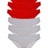 611966ea27195-1977.jpg 6 adet Eko Set Likralı Kadın Slip Külot Kırmızı Gri