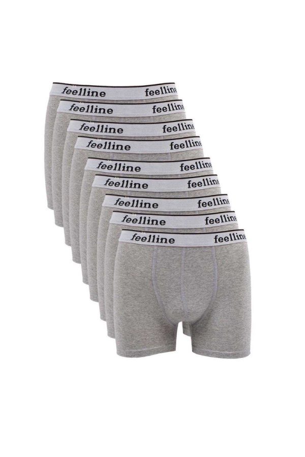 6122a0a64c624-2100.jpg 9 adet Feelline Gri Pamuklu Doğal Likralı Erkek Boxer