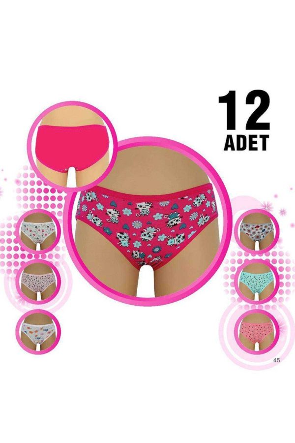 613504fe8e41d-2328.jpg 12 Adet Kız Çocuk Desenli Slip Külot