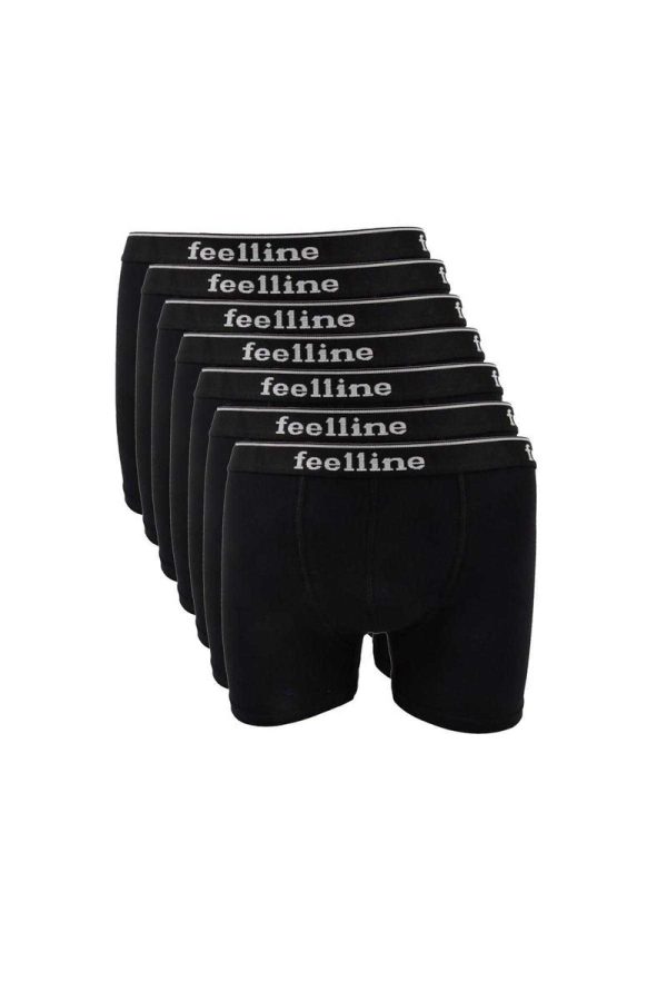 61477a059eaec-2436.jpg 7 adet Feelline Siyah Pamuklu Doğal Likralı Erkek Boxer