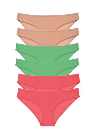 614a389c3b08a-2539.jpg 6 adet Süper Eko Set Likralı Kadın Slip Külot Ten Yeşil Fuşya