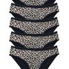 5 Adet Leopar Desenli Likralı Yumuşak Dokulu Kadın Slip Külot