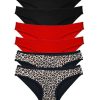 615d55ed2f623-2952.jpg 6 Adet Özel Set Likralı Yumuşak Dokulu Kadın Slip Külot Leopar Siyah Kırmızı