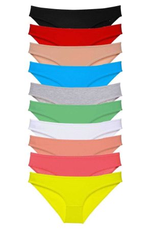 616157e44297f-3092.jpg 10 adet Süper Eko Set Likralı Kadın Slip Külot Çok Renkli
