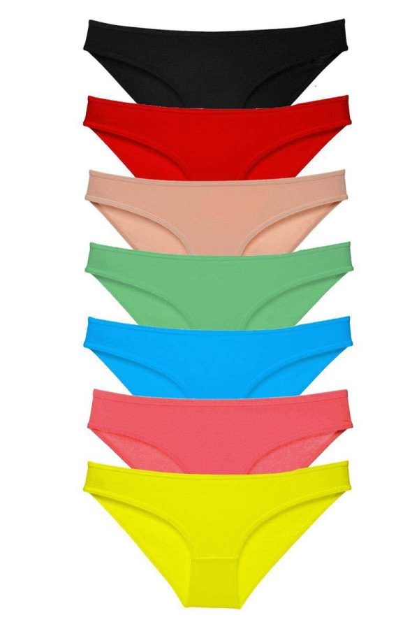 6161eb98f2791-3130.jpg 7 adet Süper Eko Set Likralı Kadın Slip Külot Çok Renkli