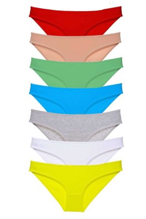 6161ebdd3f06b-3138.jpg 7 adet Süper Eko Set Likralı Kadın Slip Külot Çok Renkli
