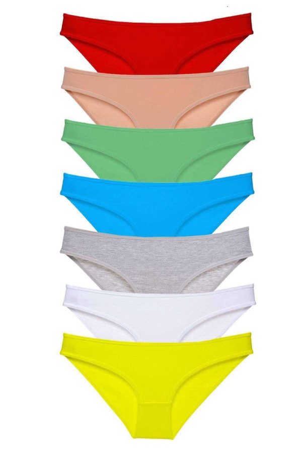 6161ebdd3f06b-3138.jpg 7 adet Süper Eko Set Likralı Kadın Slip Külot Çok Renkli