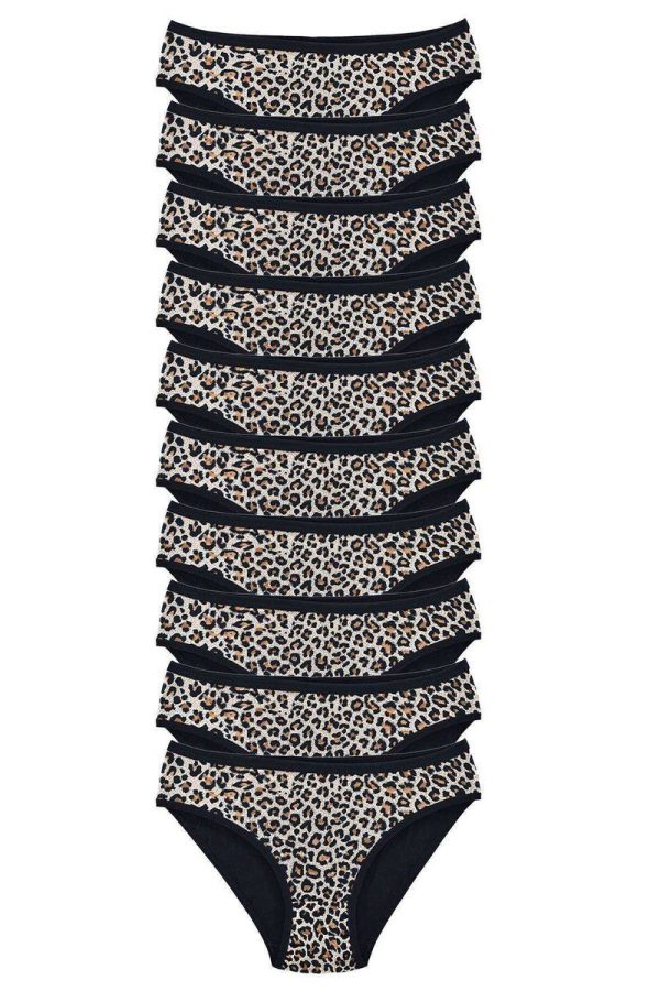 6163183461855-3228.jpg 10 Adet Leopar Desenli Likralı Yumuşak Dokulu Kadın Slip Külot