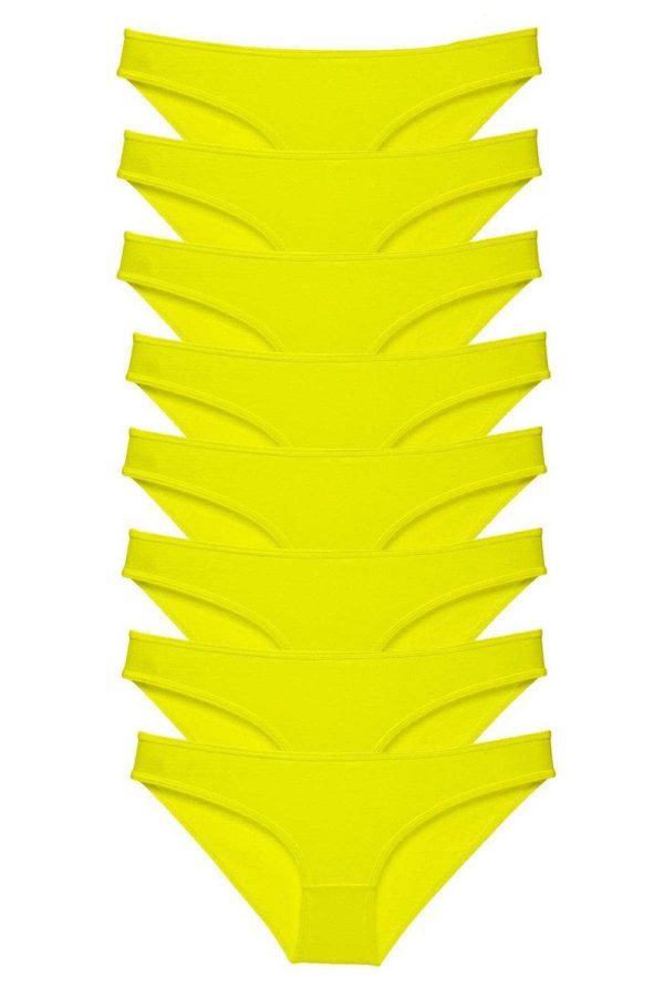 616a8985ea6db-3389.jpg 8 adet Süper Eko Set Likralı Kadın Slip Külot Sarı