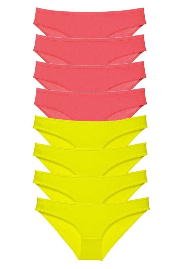 616a8c8019870-3407.jpg 8 adet Süper Eko Set Likralı Kadın Slip Külot Sarı Fuşya