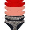 617beea17f487-3800.jpg 6 Adet Likralı Kadın Slip Külot Leopar Kırmızı Pudra