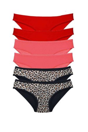 617befa835192-3804.jpg 6 Adet Likralı Kadın Slip Külot Leopar Kırmızı Fuşya