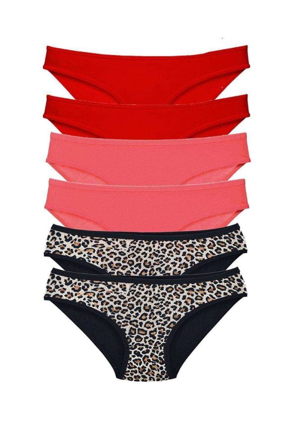 617befa835192-3804.jpg 6 Adet Likralı Kadın Slip Külot Leopar Kırmızı Fuşya