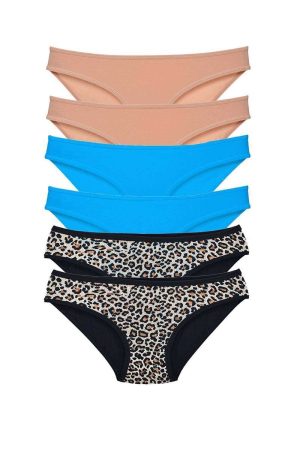 617d52522583b-3855.jpg 6 Adet Likralı Kadın Slip Külot Leopar Ten Mavi