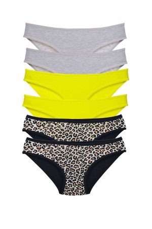 617d5451aaabe-3880.jpg 6 Adet Likralı Kadın Slip Külot Leopar Gri Sarı