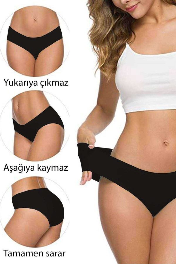 618fa809bfd2a-5185.jpg 5 Adet Kadın Dikişsiz Lazer Kesim Esnek İz yapmayan Külot S2