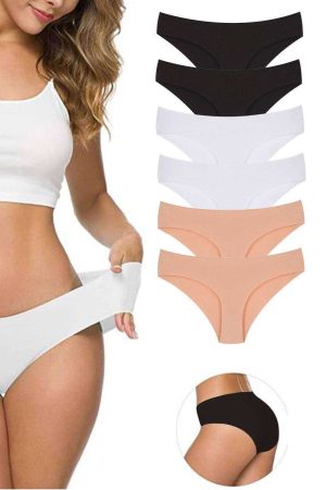 618fab7634d63-5255.jpg 6 Adet Kadın Dikişsiz Lazer Kesim Esnek İz yapmayan Külot S4