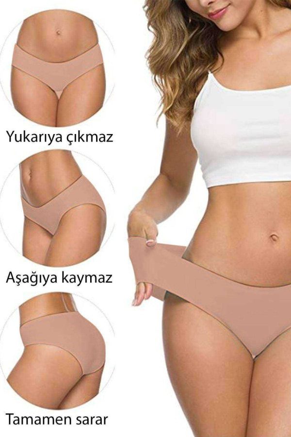 7 Adet Kadın Dikişsiz Lazer Kesim Esnek İz yapmayan Külot S4