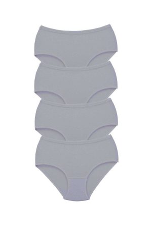 6194c23e04eb9-5660.jpg 4 Adet Tutku Kadın Yüksek Bel Bato Kalın Lastik Külot Gri