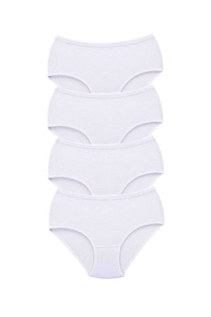6194c27bd2212-5664.jpg 4 Adet Tutku Kadın Yüksek Bel Bato Kalın Lastik Külot Beyaz