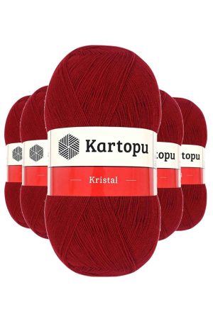 61b9f72b81a49-7884.jpg 5 Adet Kristal Çift Katlı El Örgü Lif İpi Koyu Kırmızı K125