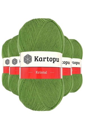 61b9f814322dd-7896.jpg 5 Adet Kristal Çift Katlı El Örgü Lif İpi Açık Yeşil K442