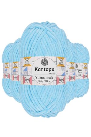 61c5cfac5e712-8110.jpg 5 Adet Yumurcak Kadife El Örgü İpi Açık Turkuaz K516