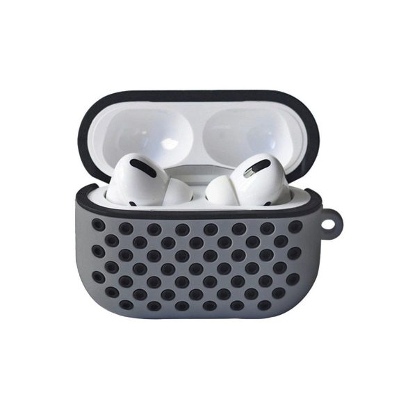 Apple Airpods Pro 2 (2.nesil) Spor Delikli Kılıf - Gri-siyah