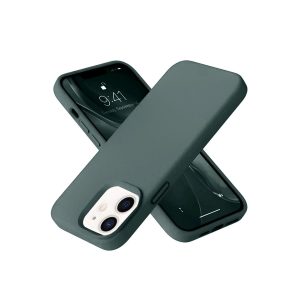 Apple İphone 12 Kılıf Nano İçi Kadife Silikon - Koyu Yeşil