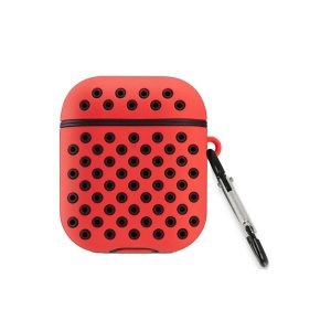 Apple Airpods 2 (2.nesil) Spor Delikli Kılıf - Kırmızı-siyah