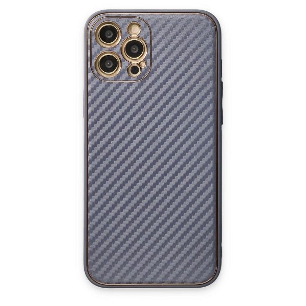 Apple İphone 12 Pro Kılıf Coco Karbon Silikon - Gri