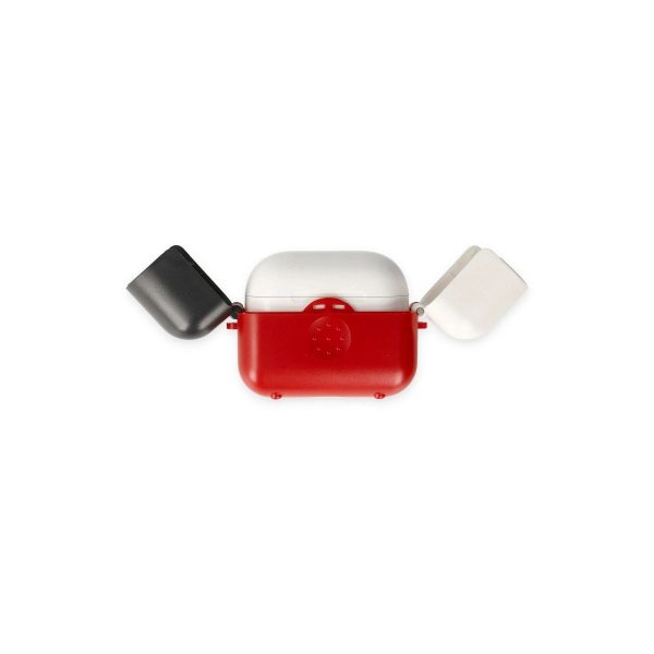 Apple Airpods 3 (3.nesil) Basmalı Kılıf - Kırmızı-siyah-beyaz