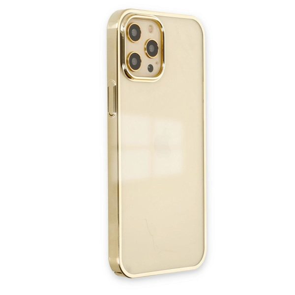 Apple İphone 12 Pro Max Kılıf Element Silikon - Gold