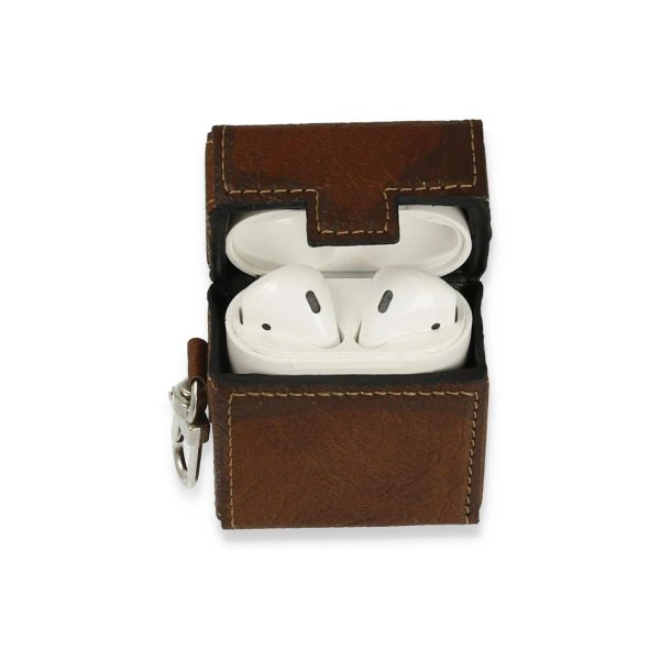 Apple Airpods 2 (2.nesil) Deri Kılıf - Kahverengi