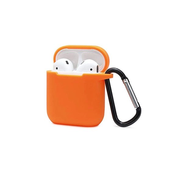 Apple Airpods 2 (2.nesil) Sert Silikon Kılıf - Turuncu