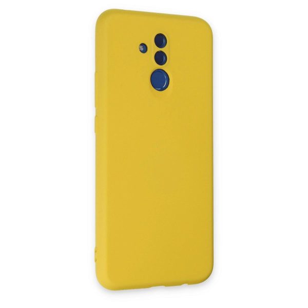 Huawei Mate 20 Lite Kılıf Nano İçi Kadife Silikon - Sarı