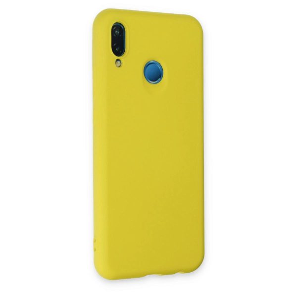 Huawei P20 Lite Kılıf Nano İçi Kadife Silikon - Sarı