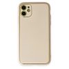 Apple İphone 12 Kılıf Coco Deri Silikon Kapak - Gold