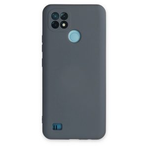 Realme C21 Kılıf Nano İçi Kadife Silikon - Gri
