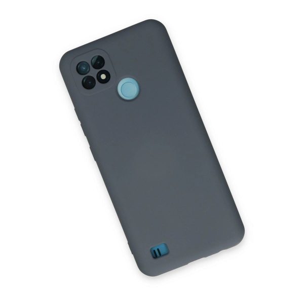 Realme C21 Kılıf Nano İçi Kadife Silikon - Gri